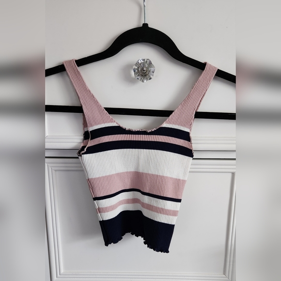 seek the label Tops - Seek the Label Striped Crop Tank Top Size S